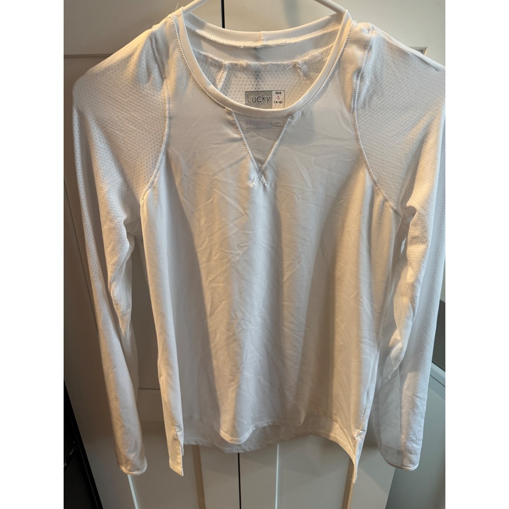 Lucky‎ Brand White Long Sleeve Athletic Top Women's Size Small